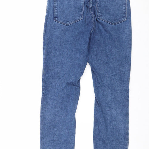 H&M Womens Blue Cotton Straight Jeans Size 28 in Regular Zip
