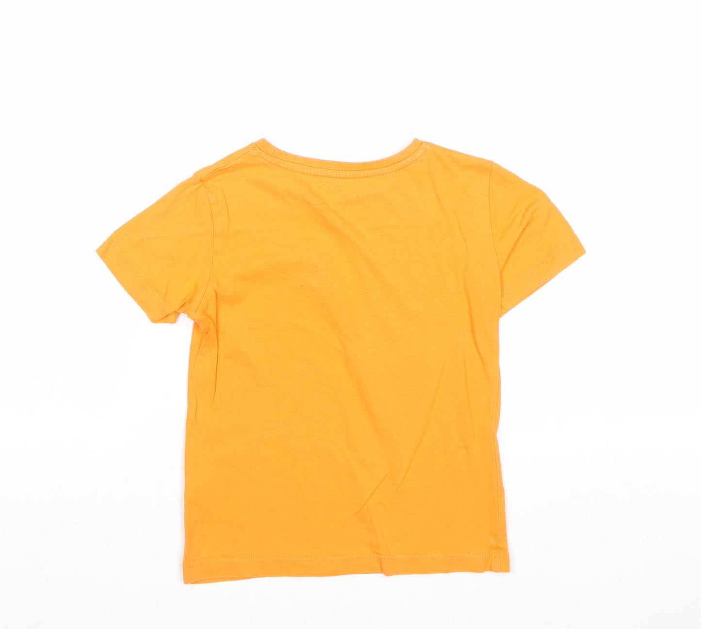 Urban Boys Orange 100% Cotton Basic T-Shirt Size 3-4 Years Round Neck Pullover - Chameleon