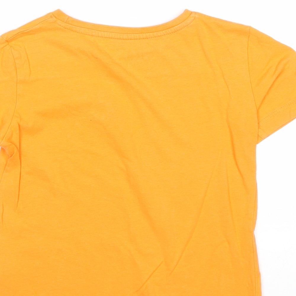 Urban Boys Orange 100% Cotton Basic T-Shirt Size 3-4 Years Round Neck Pullover - Chameleon