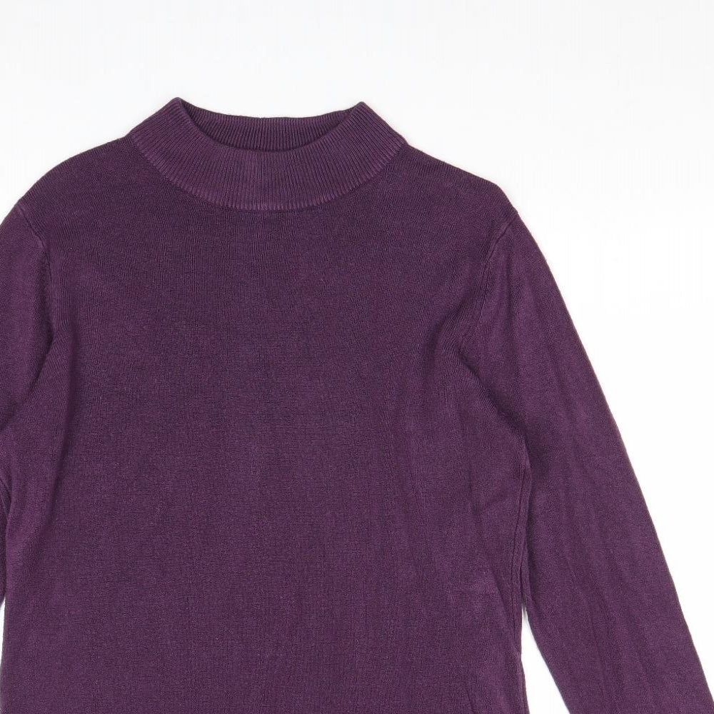 Papaya Womens Purple Round Neck Acrylic Pullover Jumper Size 16