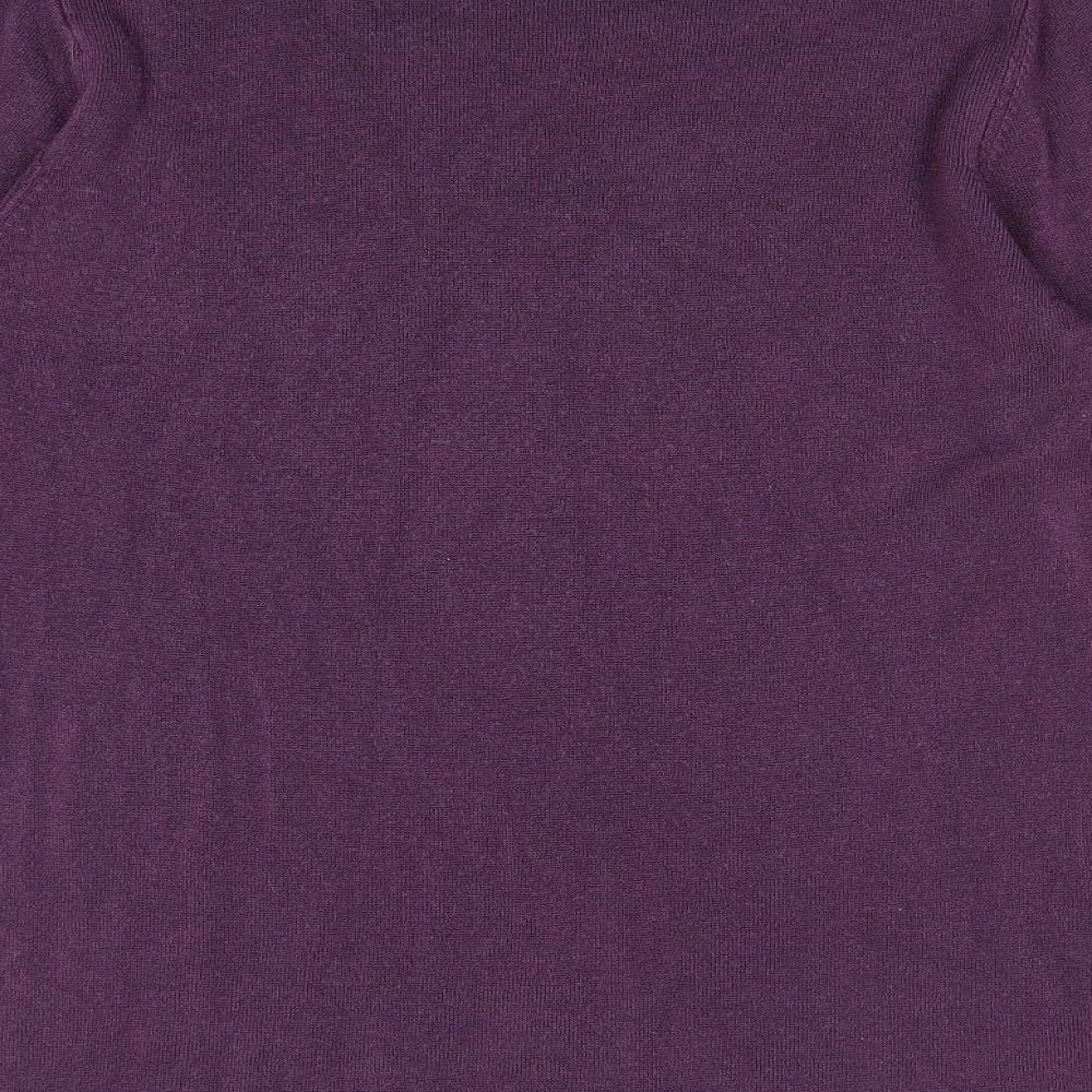 Papaya Womens Purple Round Neck Acrylic Pullover Jumper Size 16