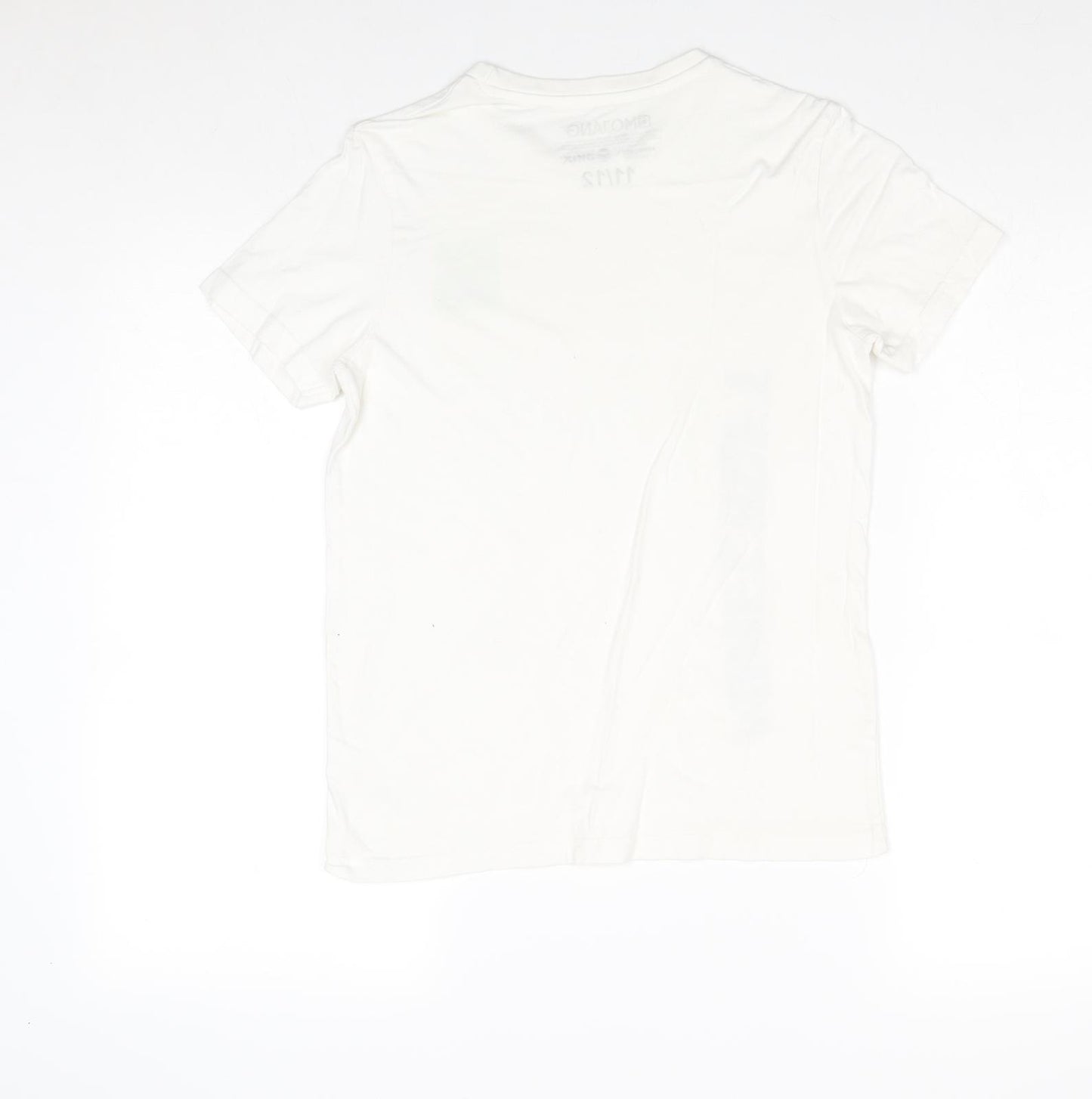 Mojang Boys White 100% Cotton Basic T-Shirt Size 11-12 Years Round Neck Pullover - Minecraft
