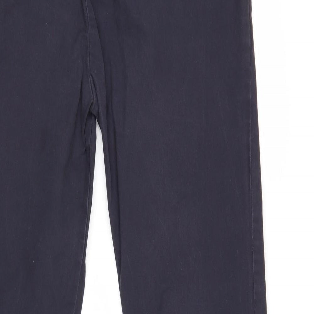 Marks and Spencer Mens Blue Cotton Chino Trousers Size 36 in Regular Zip