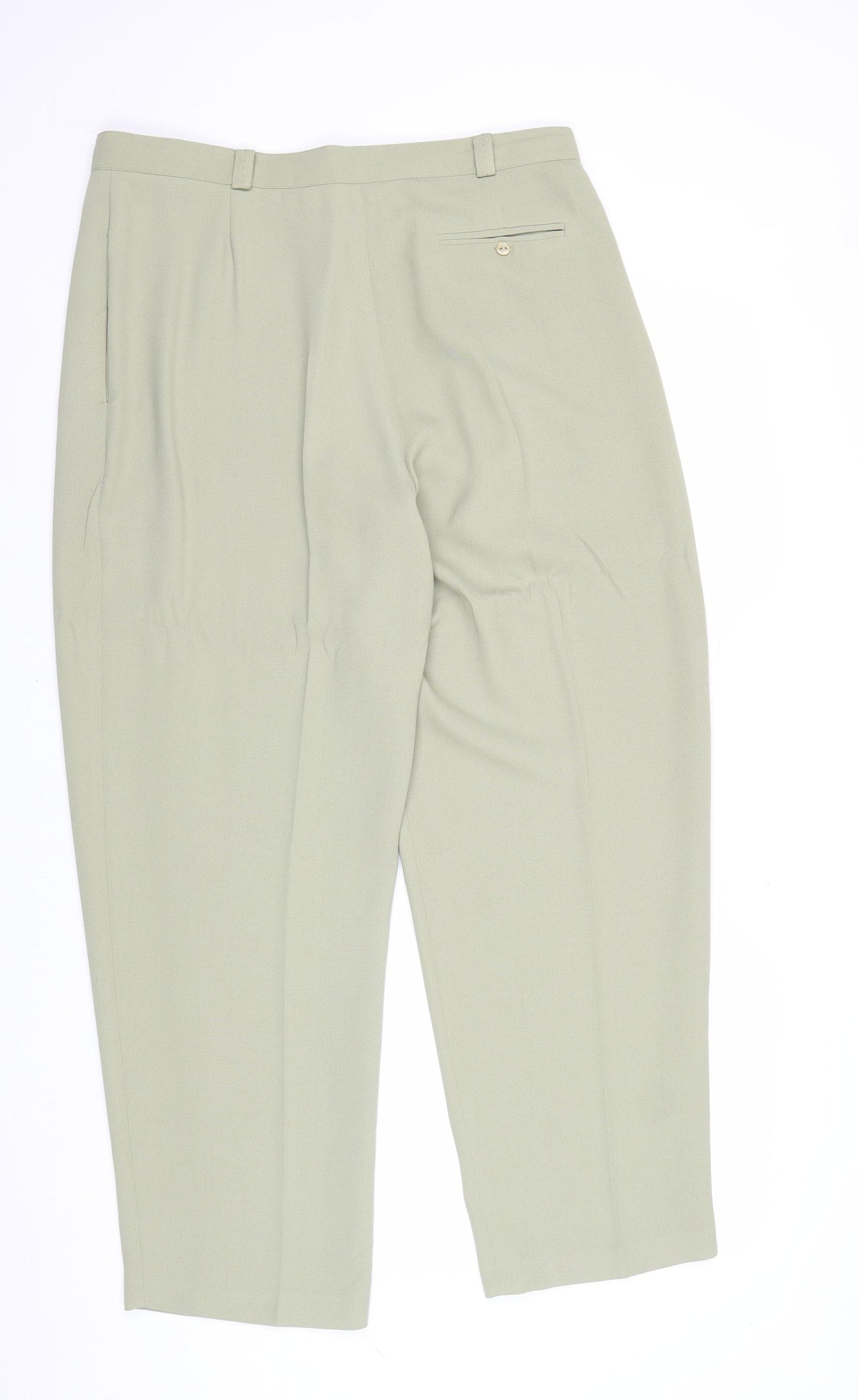 Bonmarche Womens Green Polyester Chino Trousers Size 18 Regular Zip