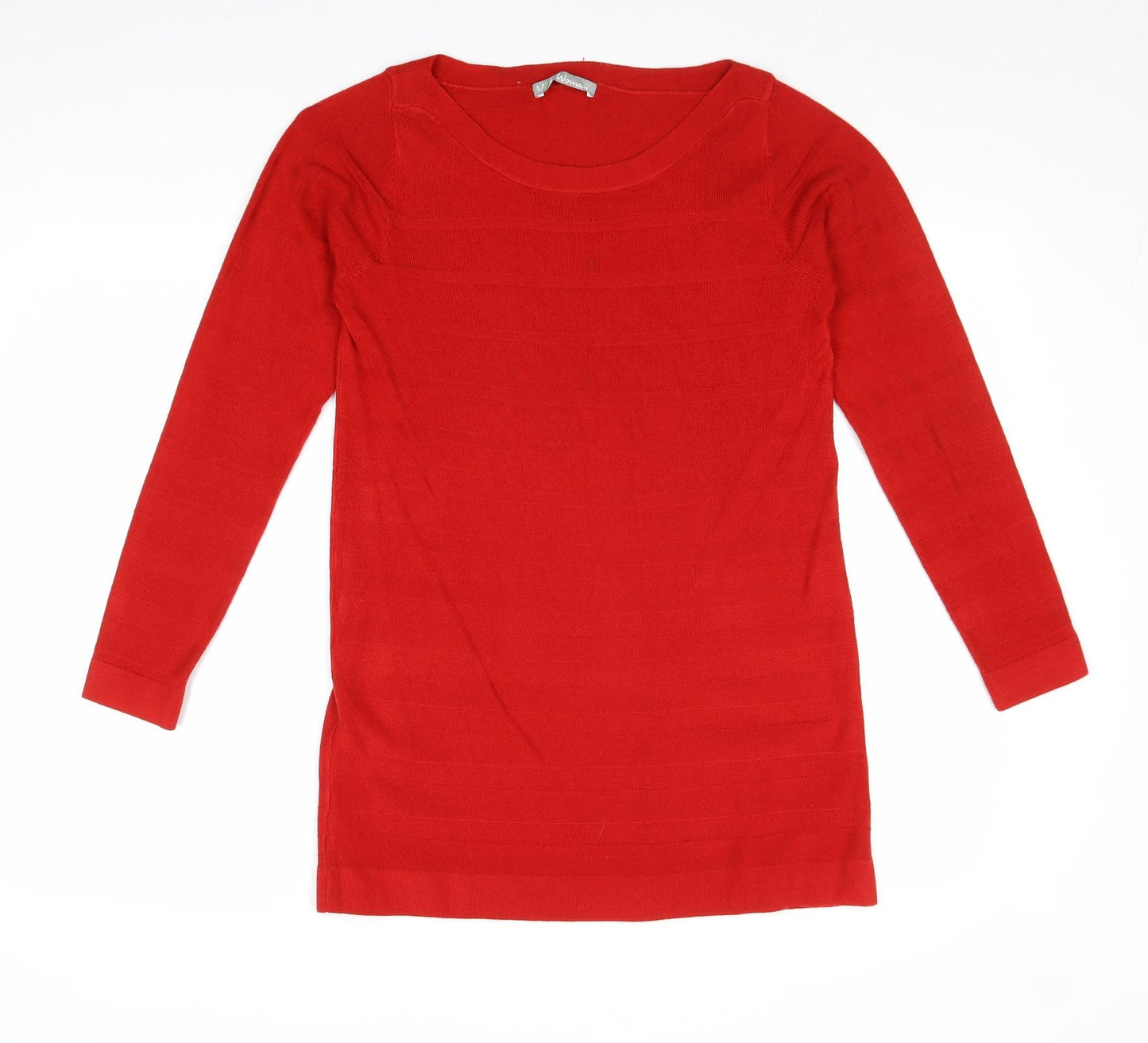 Marks and Spencer Womens Red Round Neck Acrylic Pullover Jumper Size 8
