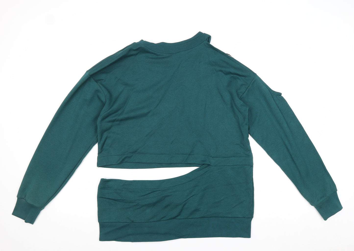 Topshop Womens Green Polyester Pullover Sweatshirt Size 10 Pullover - Cut Out