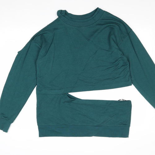 Topshop Womens Green Polyester Pullover Sweatshirt Size 10 Pullover - Cut Out