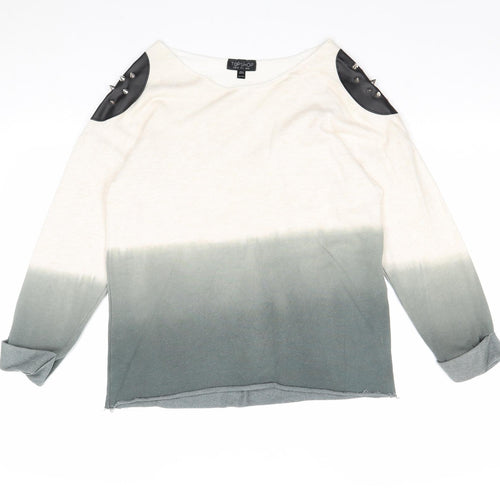 Topshop Womens Multicoloured Cotton Pullover Sweatshirt Size 6 Pullover