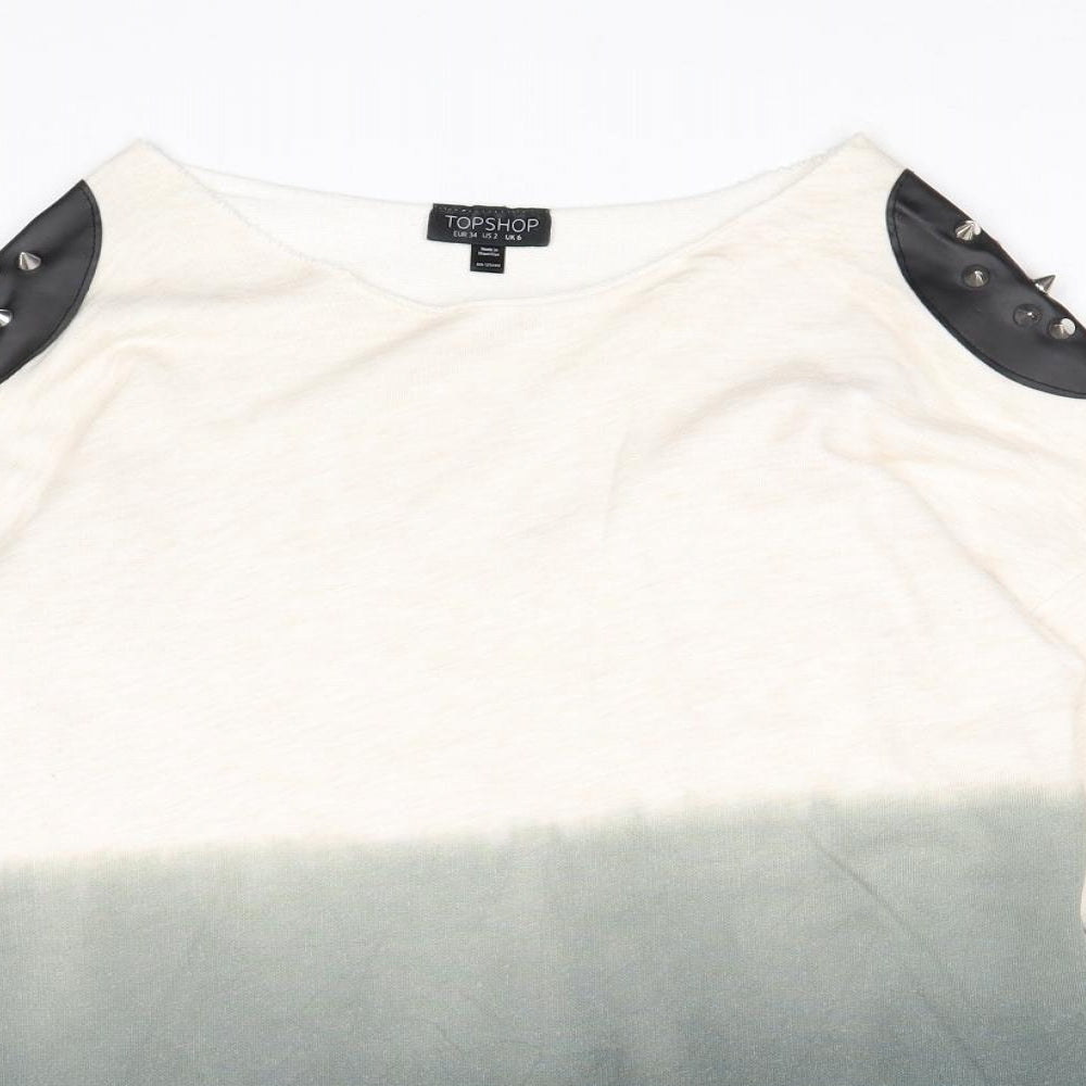 Topshop Womens Multicoloured Cotton Pullover Sweatshirt Size 6 Pullover
