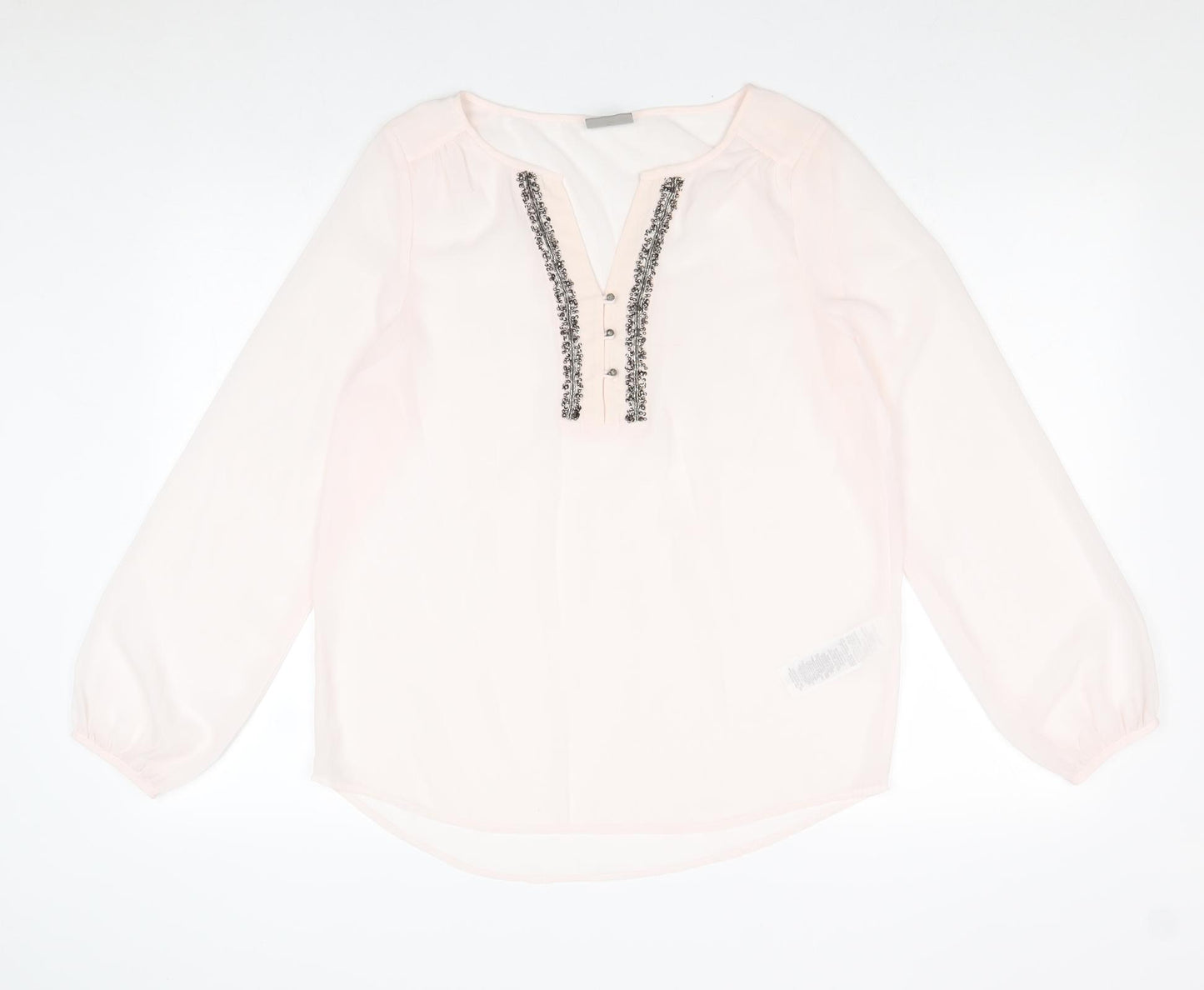 Vera Moda Womens Pink Polyester Basic Blouse Size S V-Neck