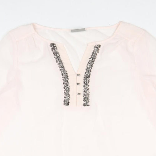 Vera Moda Womens Pink Polyester Basic Blouse Size S V-Neck