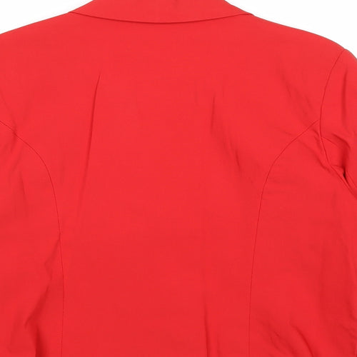 Vestry Womens Red Jacket Blazer Size 14 Button