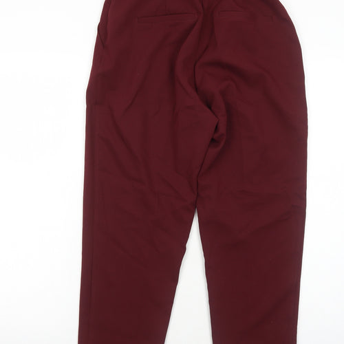 New Look Womens Red Polyester Trousers Size 8 Regular Zip
