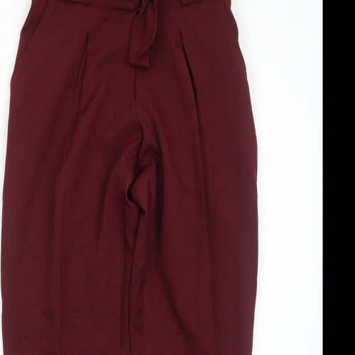 New Look Womens Red Polyester Trousers Size 8 Regular Zip