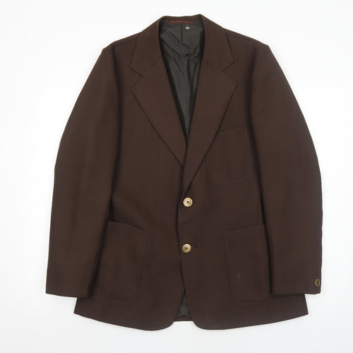 Foster Mens Brown Polyester Jacket Blazer Size 40 Regular