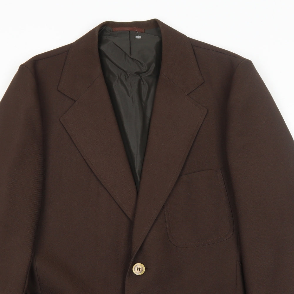 Foster Mens Brown Polyester Jacket Blazer Size 40 Regular