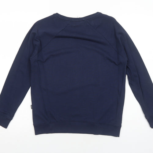 Smiley Womens Blue Cotton Pullover Sweatshirt Size M Pullover