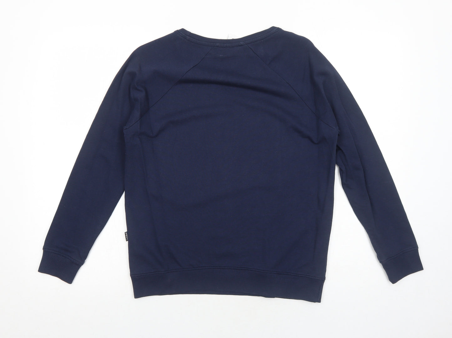 Smiley Womens Blue Cotton Pullover Sweatshirt Size M Pullover