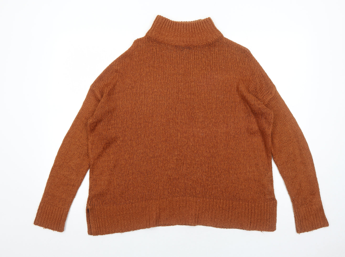 New Look Womens Brown High Neck Acrylic Pullover Jumper Size M
