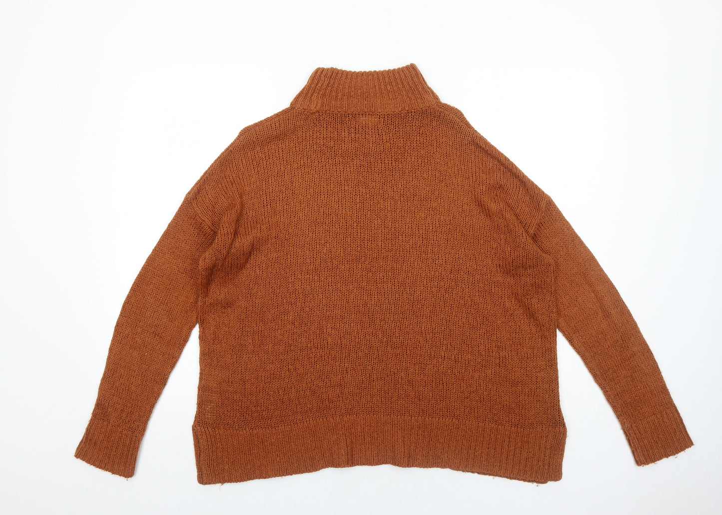 New Look Womens Brown High Neck Acrylic Pullover Jumper Size M