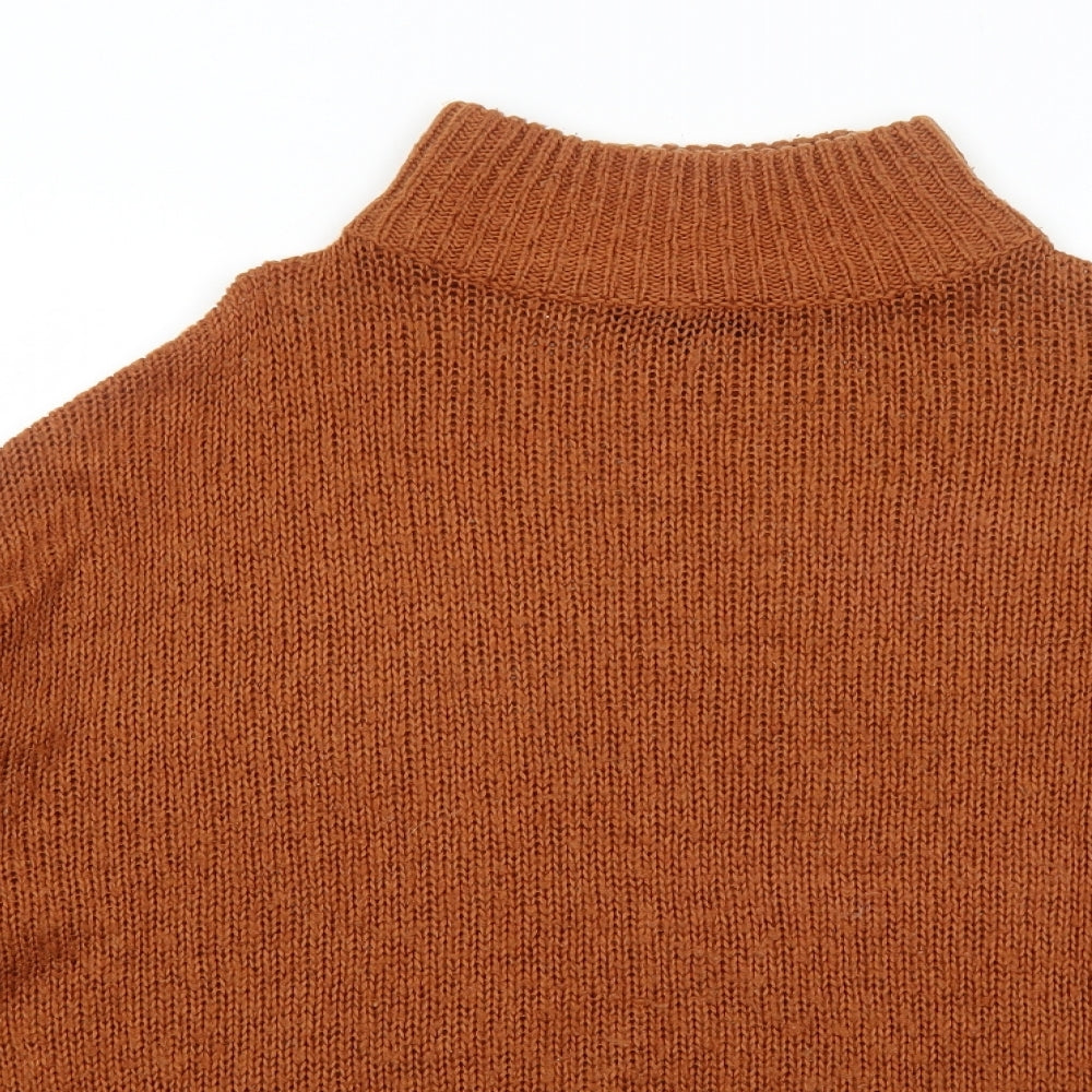 New Look Womens Brown High Neck Acrylic Pullover Jumper Size M