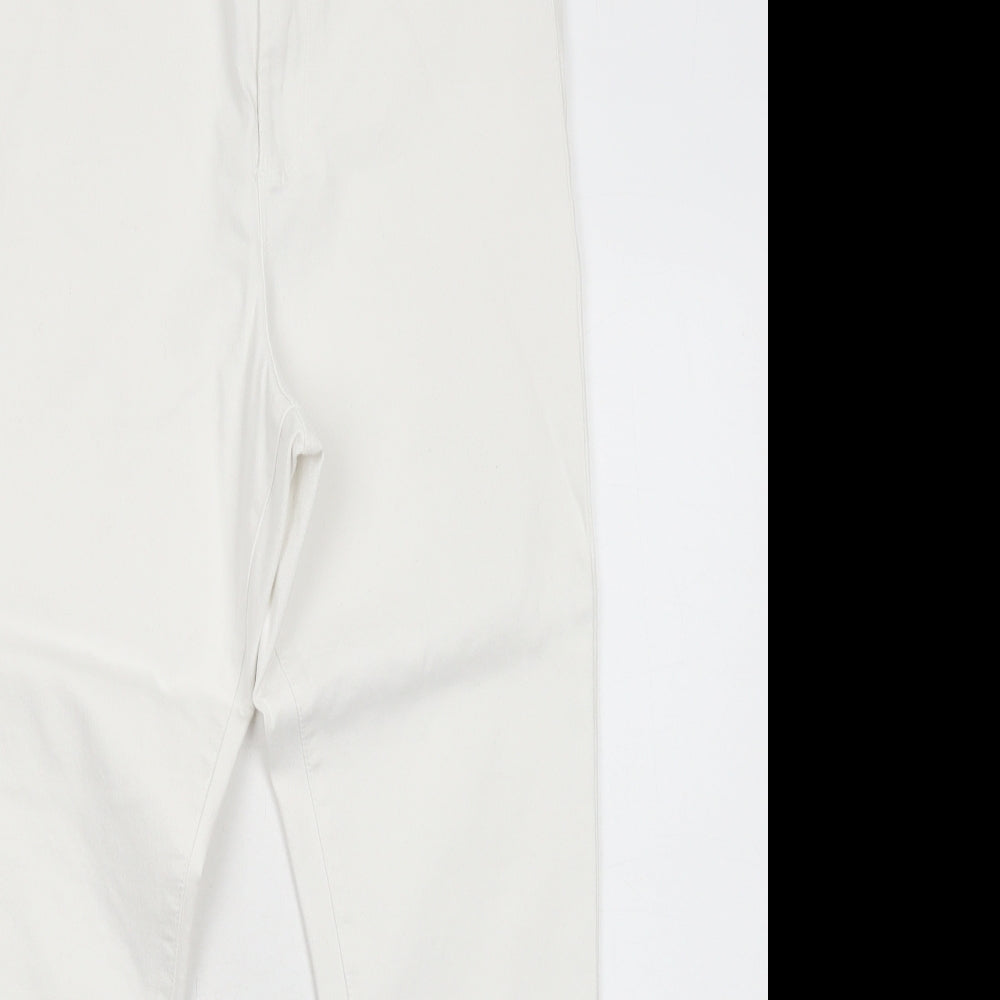Primark Womens White Cotton Jegging Jeans Size 16 Regular Zip