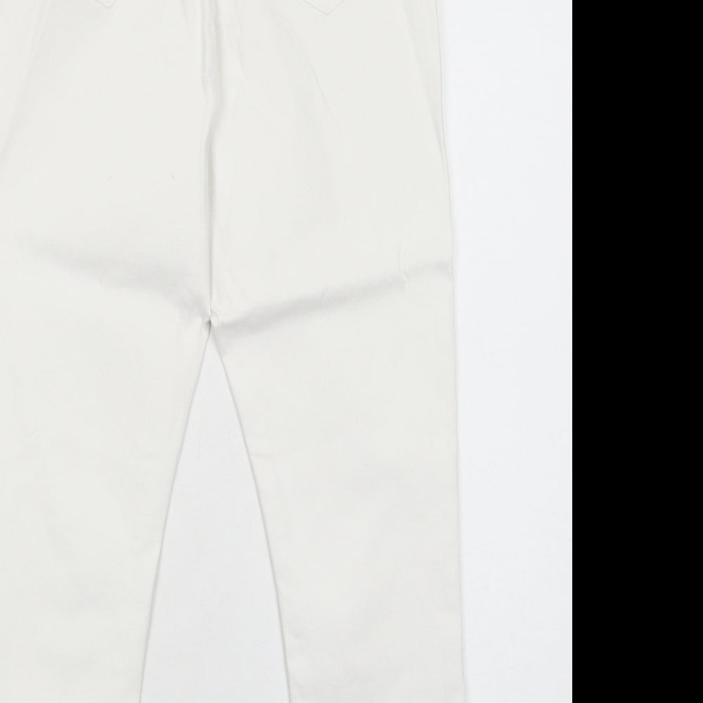 Primark Womens White Cotton Jegging Jeans Size 16 Regular Zip