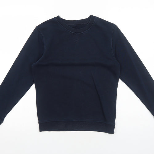 Marks and Spencer Boys Blue Cotton Pullover Sweatshirt Size 9-10 Years Pullover