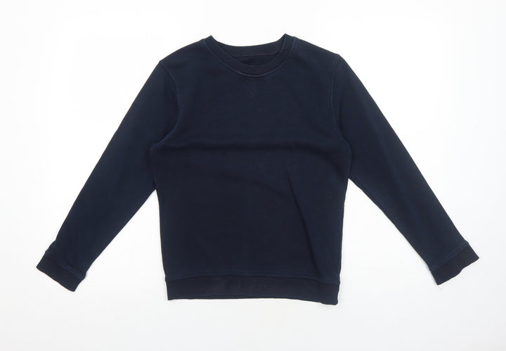 Marks and Spencer Boys Blue Cotton Pullover Sweatshirt Size 9-10 Years Pullover
