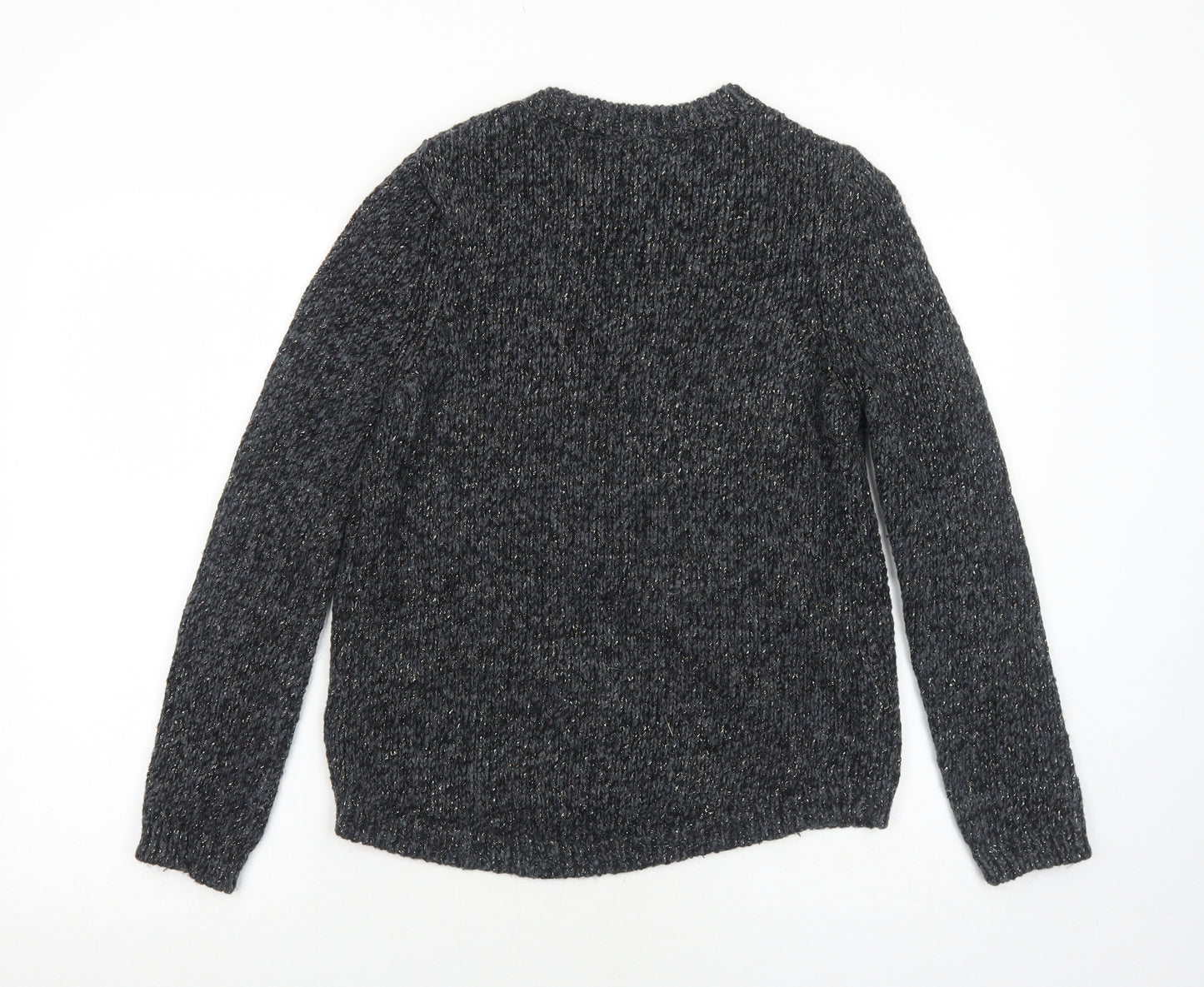 TU Womens Grey Round Neck Polyester Pullover Jumper Size 10