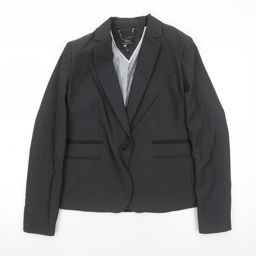 NEXT Womens Grey Polyester Jacket Suit Jacket Size 10