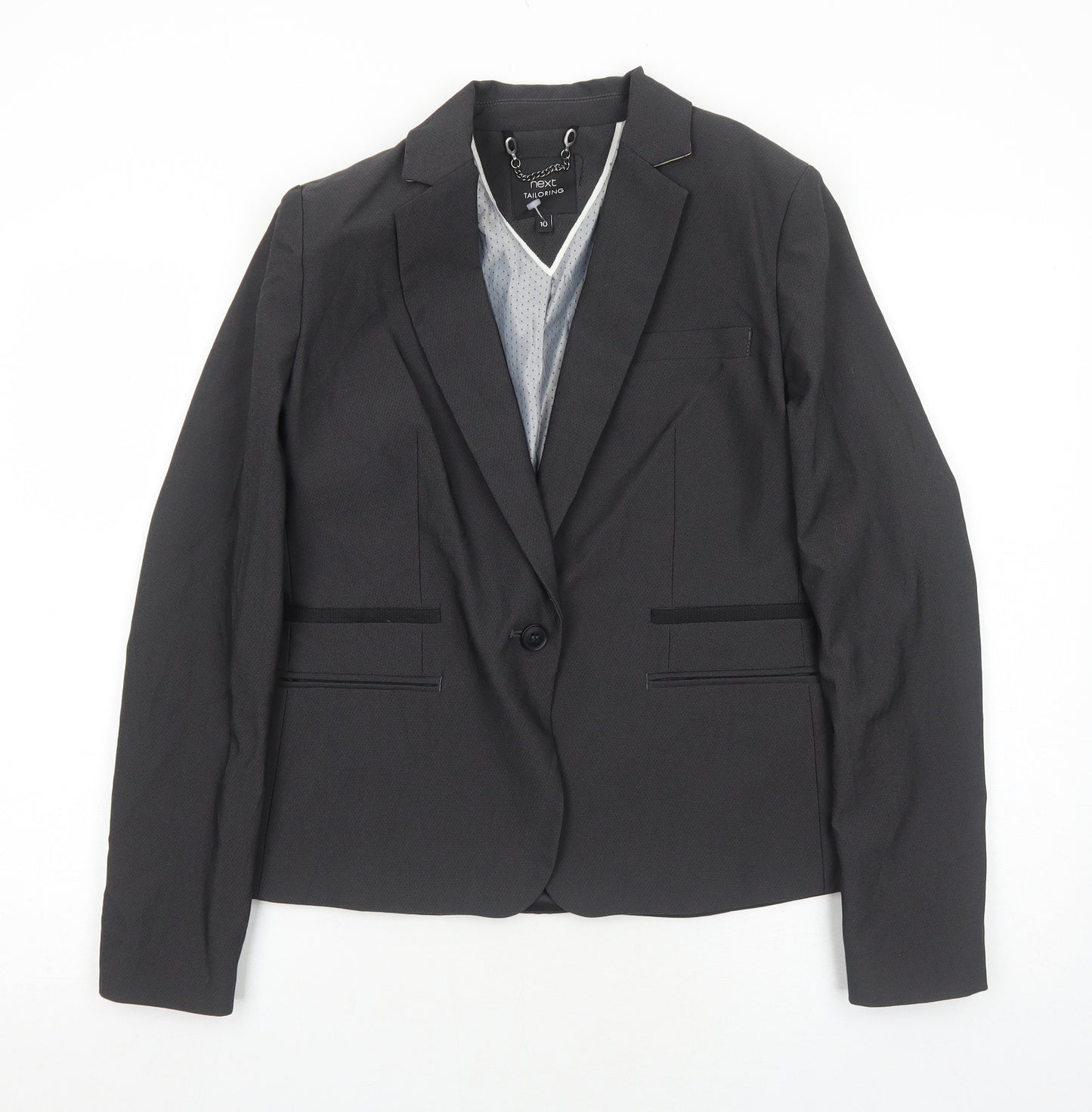 NEXT Womens Grey Polyester Jacket Suit Jacket Size 10