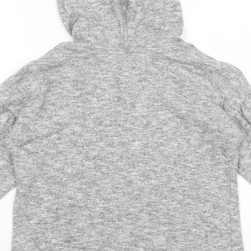 River Island Girls Grey Geometric Viscose Pullover Hoodie Size 9-10 Years Pullover