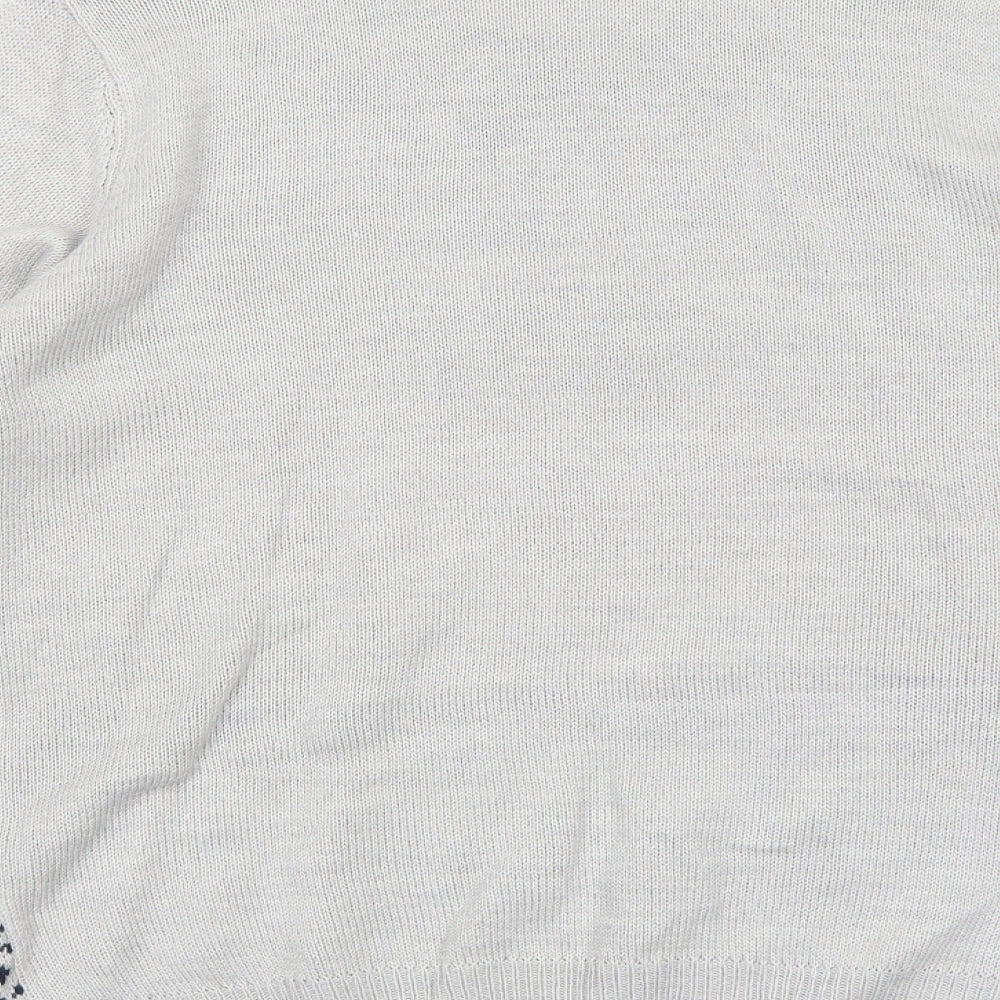 Avenue Mens Grey Round Neck Acrylic Pullover Jumper Size M Long Sleeve - Mah Humbug Pug Christmas
