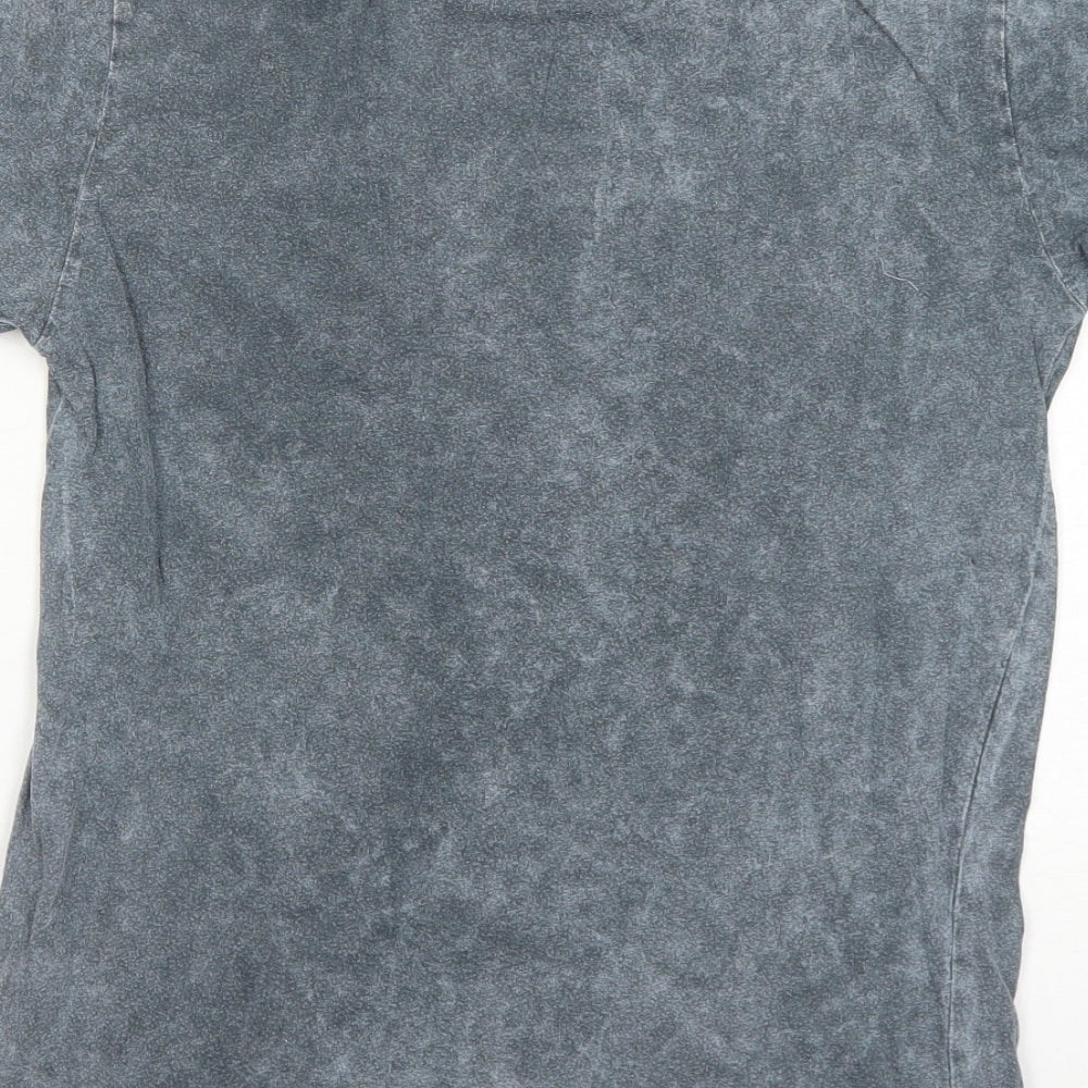 Primark Womens Grey Cotton Basic T-Shirt Size XS Crew Neck - Hogwarts