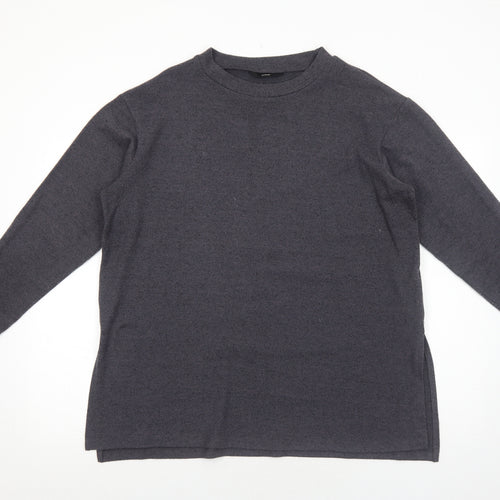 George Womens Grey Round Neck Polyester Pullover Jumper Size L
