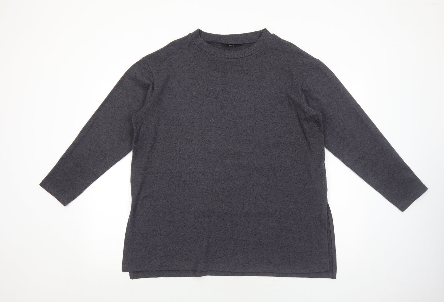 George Womens Grey Round Neck Polyester Pullover Jumper Size L