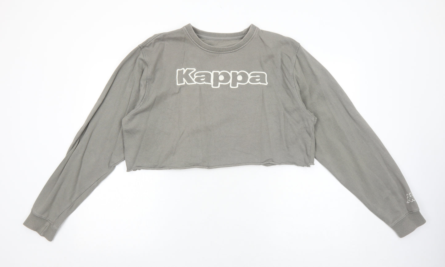 Kappa Womens Grey Cotton Pullover Sweatshirt Size L Pullover - Cropped