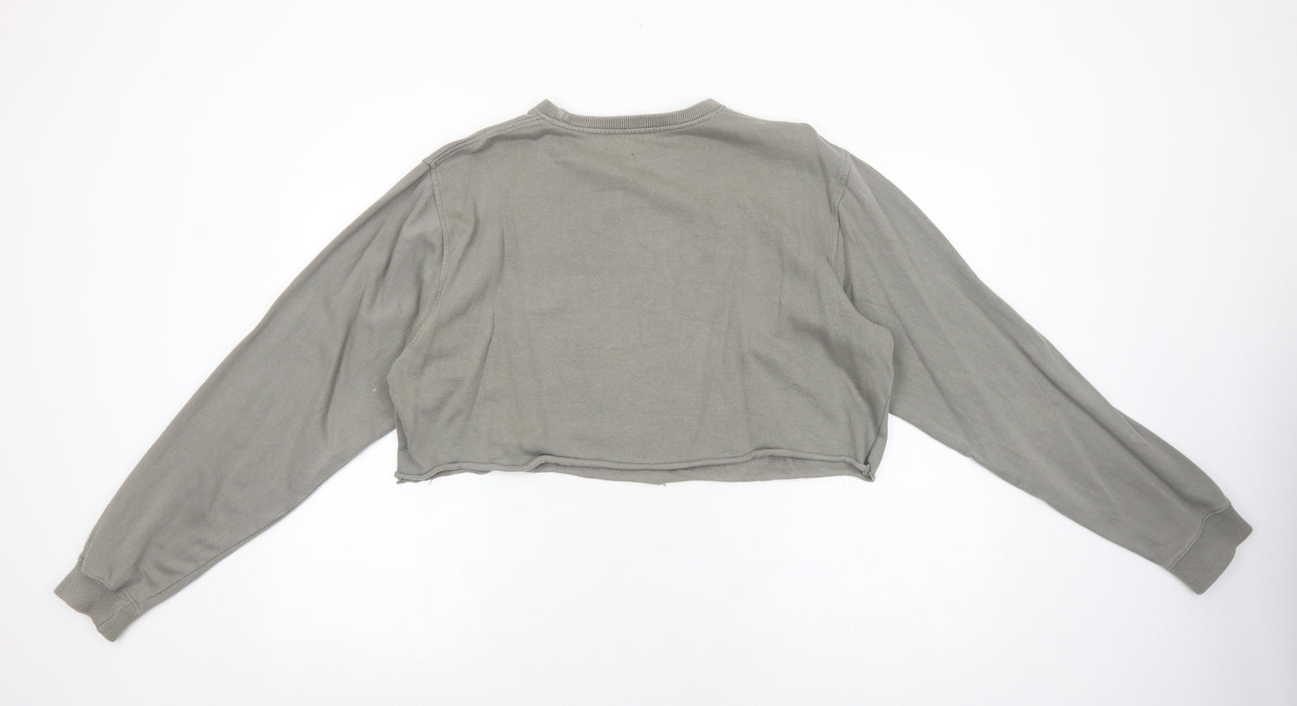 Kappa Womens Grey Cotton Pullover Sweatshirt Size L Pullover - Cropped