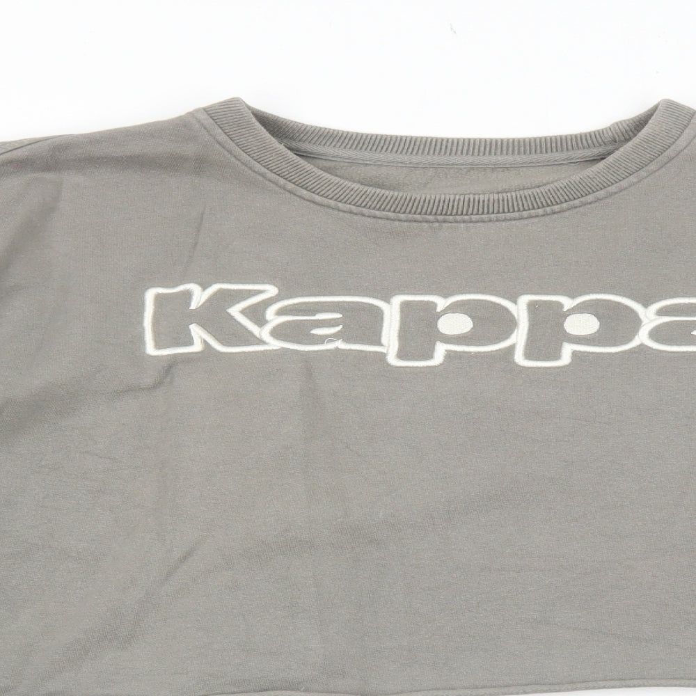 Kappa Womens Grey Cotton Pullover Sweatshirt Size L Pullover - Cropped
