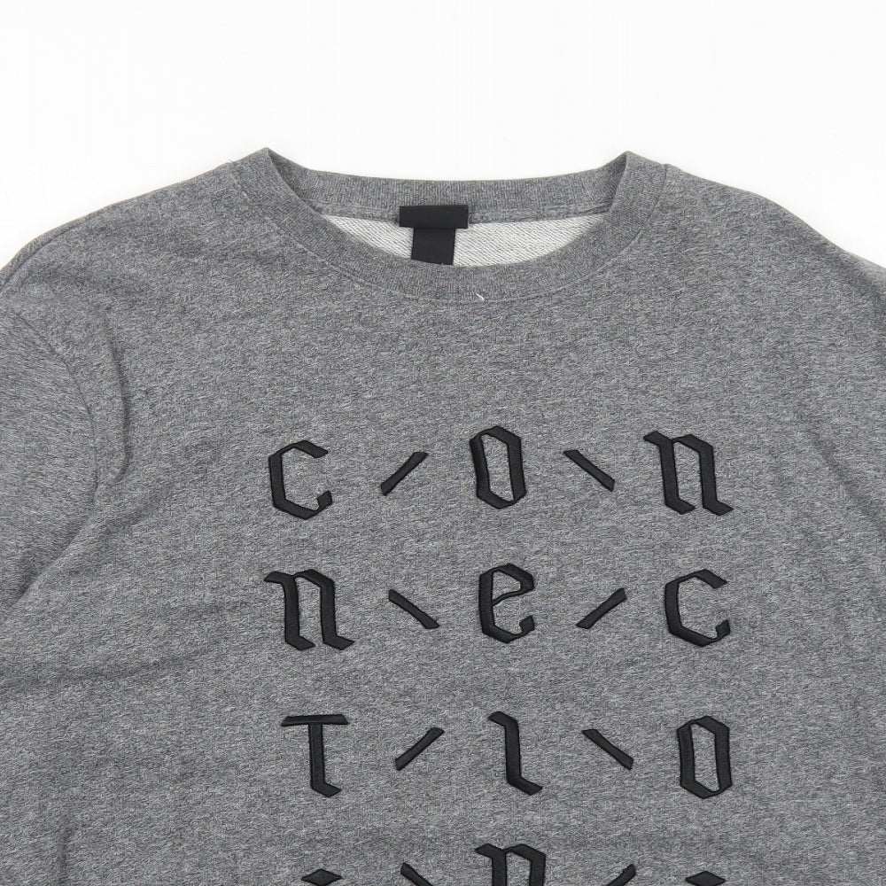 H&M Mens Grey Cotton Pullover Sweatshirt Size L - Connection