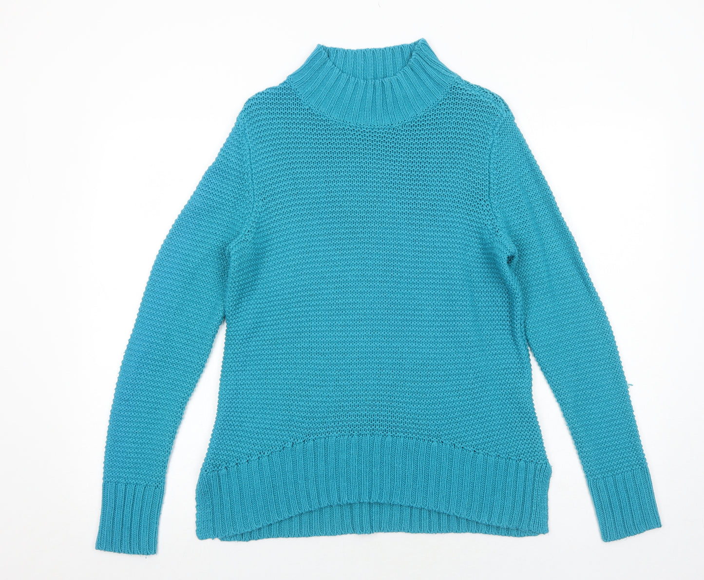 M&Co Womens Blue Round Neck Acrylic Pullover Jumper Size 10