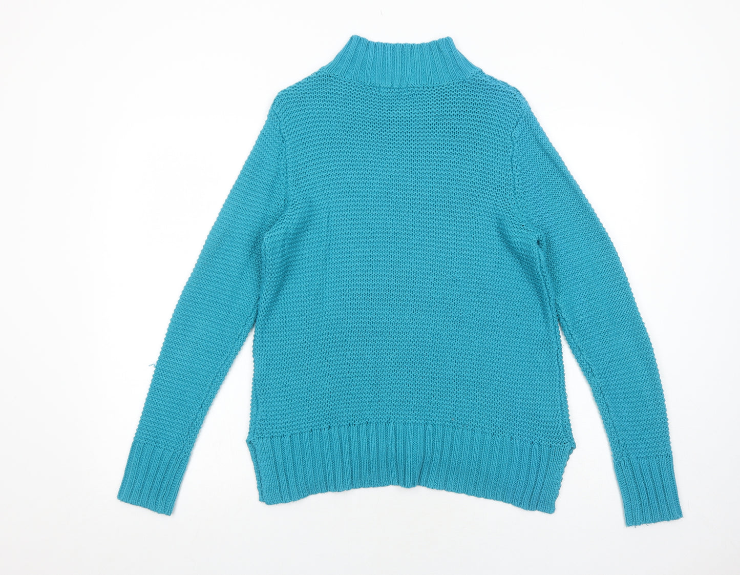 M&Co Womens Blue Round Neck Acrylic Pullover Jumper Size 10