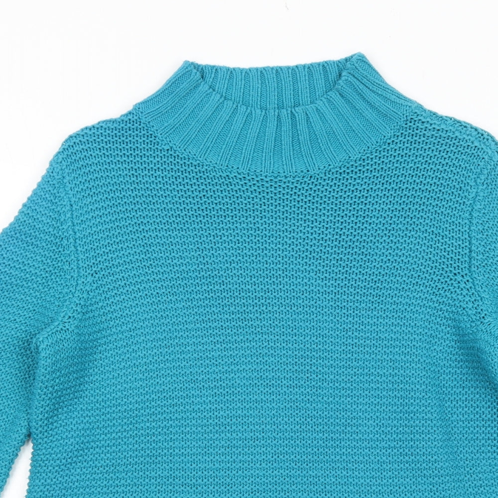 M&Co Womens Blue Round Neck Acrylic Pullover Jumper Size 10