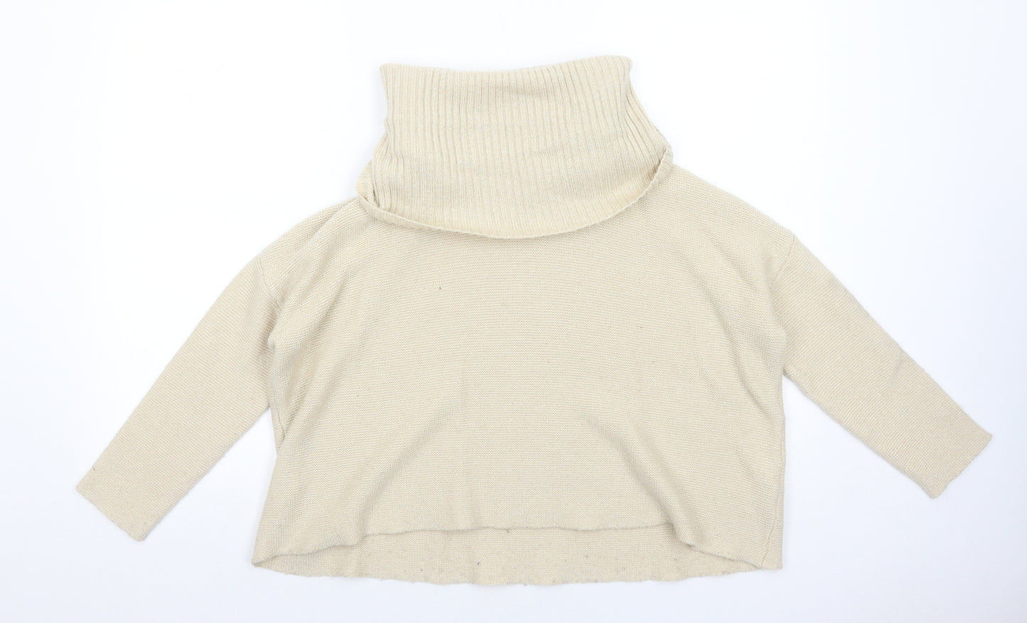 Nuna Lie Womens Beige Roll Neck Acrylic Pullover Jumper Size S