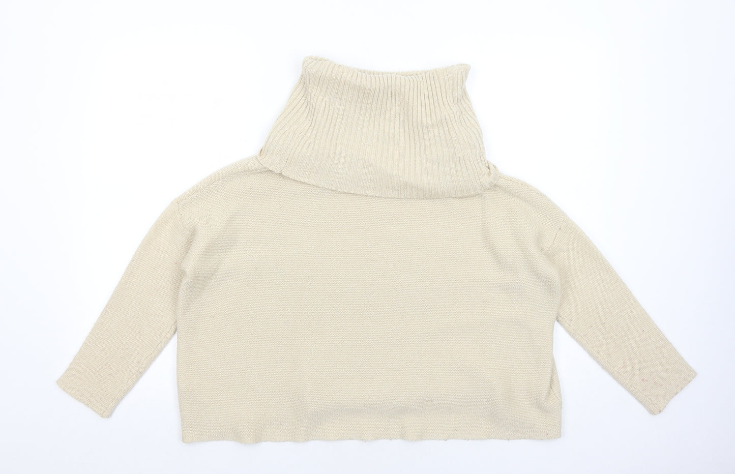 Nuna Lie Womens Beige Roll Neck Acrylic Pullover Jumper Size S
