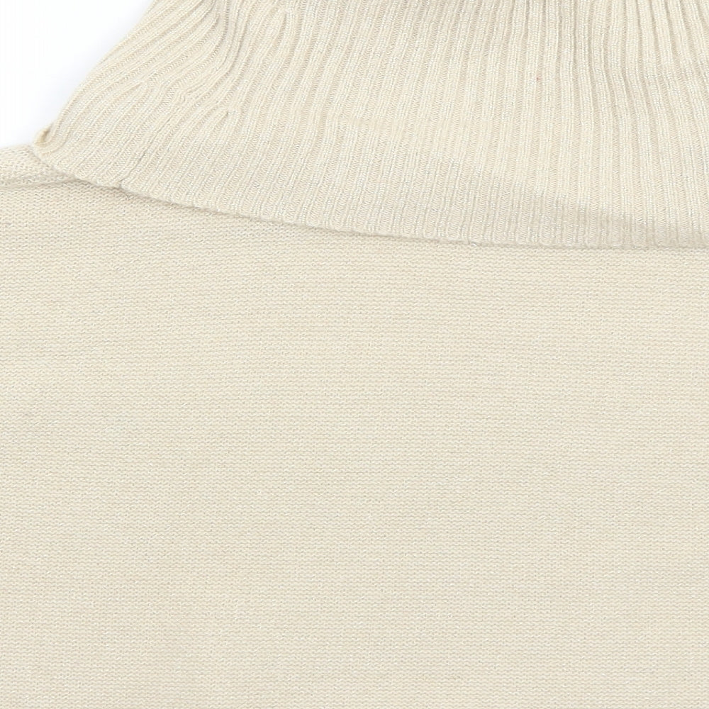 Nuna Lie Womens Beige Roll Neck Acrylic Pullover Jumper Size S