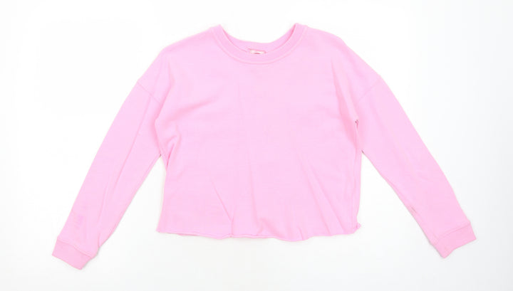 Miss Selfridge Womens Pink Cotton Pullover Sweatshirt Size 4 Pullover