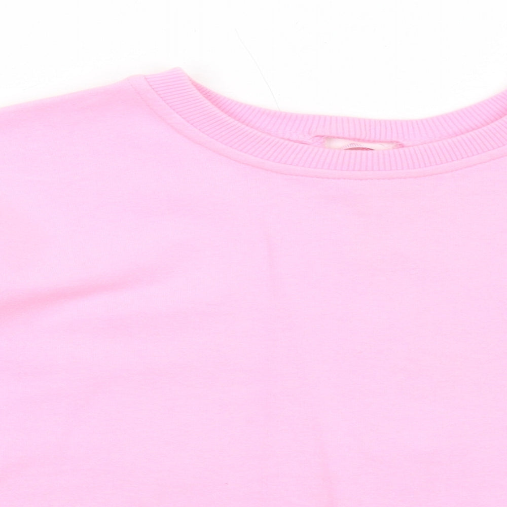 Miss Selfridge Womens Pink Cotton Pullover Sweatshirt Size 4 Pullover