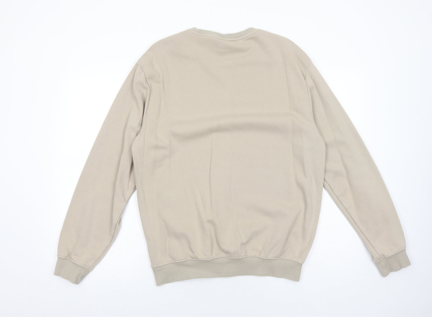 H&M Mens Beige Cotton Pullover Sweatshirt Size M